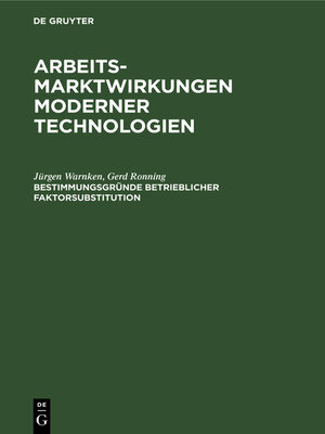cover image of Bestimmungsgründe betrieblicher Faktorsubstitution